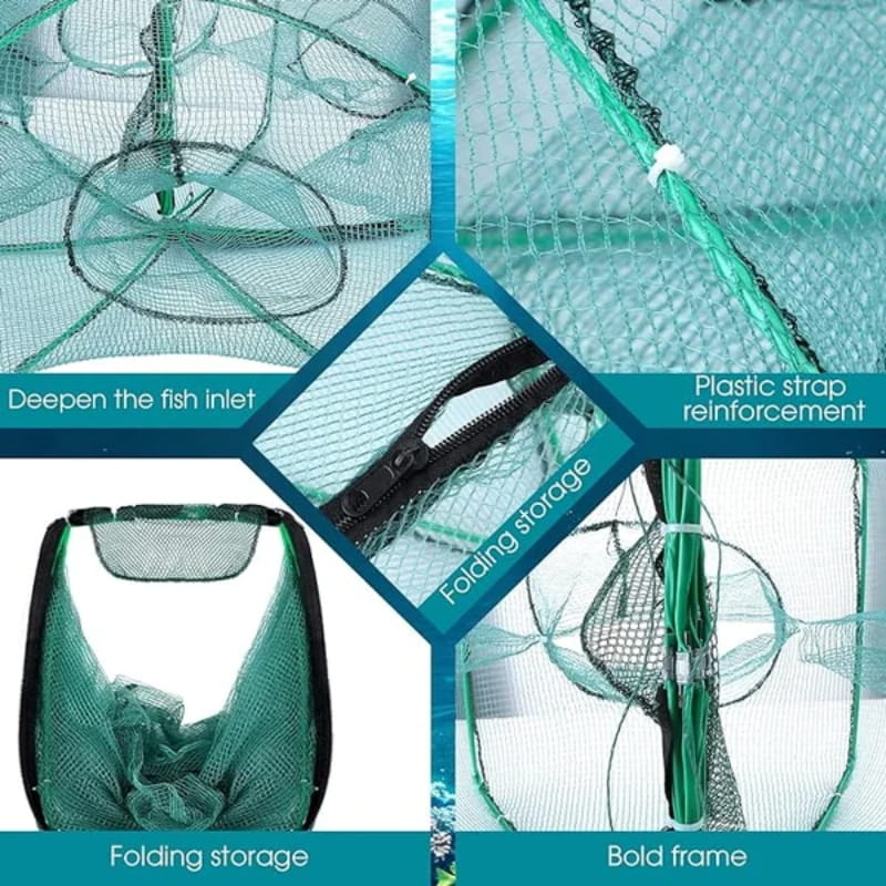 🚨 50 % RABATT! 🚨Automatiskt hopfällbart nät för sportfiskare – förstärkt fisknät i nylon, håvnät med teleskophandtag 🎣✨