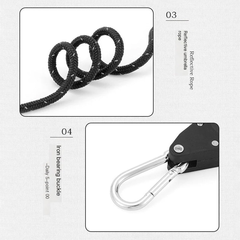 🔥Bärbar Justerbar Fix Campingrep🌳