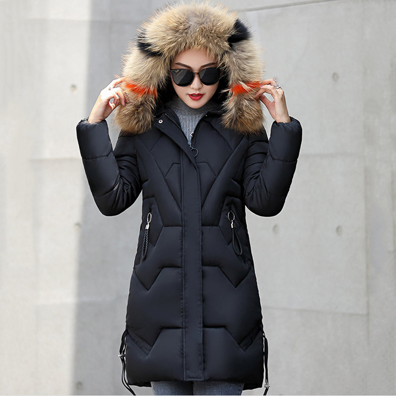 ✨Vintererbjudande💖Women's Vinter Puffer Coat med fuskpäls huva🧥