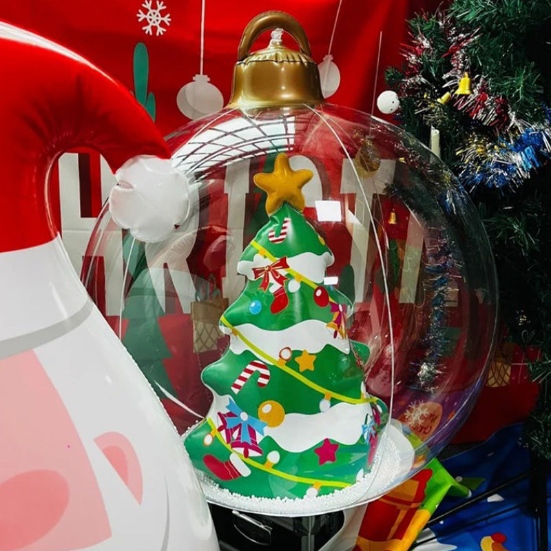 Utomhus jul PVC uppblåsbar dekorerad boll
