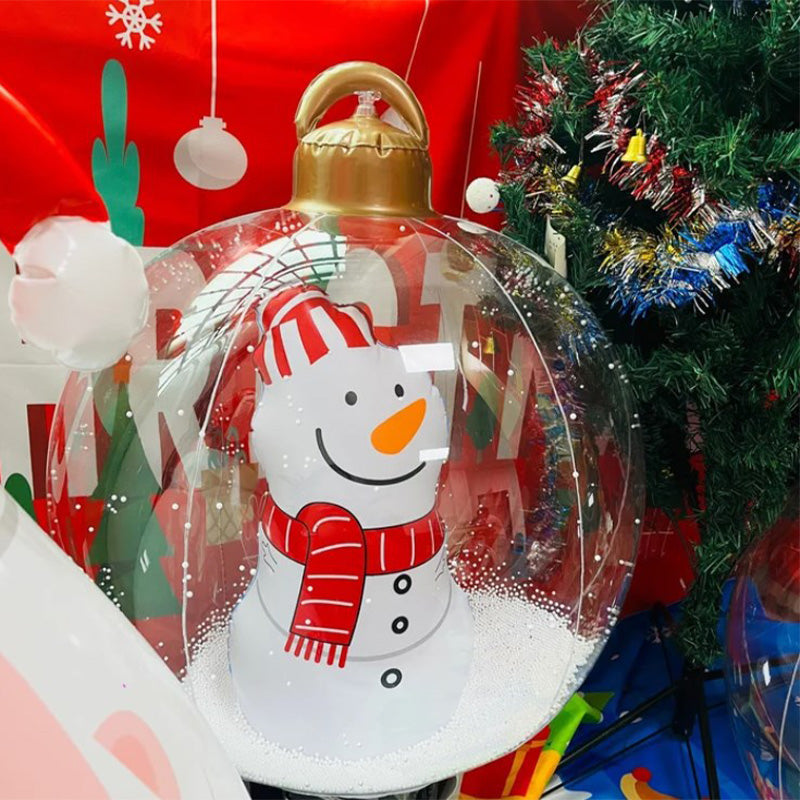 Utomhus jul PVC uppblåsbar dekorerad boll