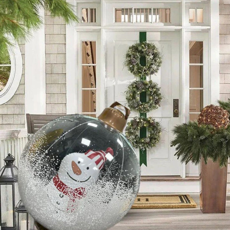 Utomhus jul PVC uppblåsbar dekorerad boll