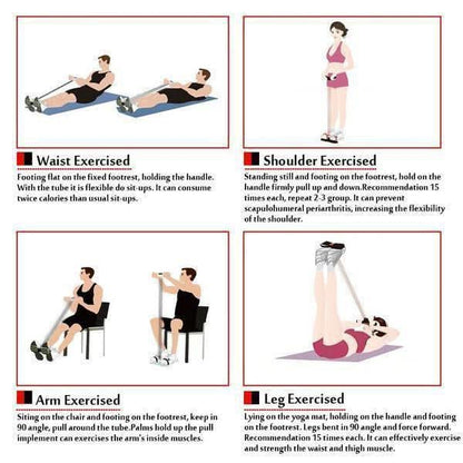 ✨2025 Het rea🔥 Fitnessmotståndsband -BodyPump - 4 Rör Pedaler Fotledsavdragare