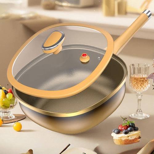 ⏳Tidsbegränsad special⏰12-tums non-stick-gryta i titanlegering med lock