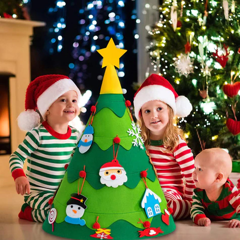🔥Julrea – upp till 50 % rabatt🎅DIY filt 3D julgran för småbarn