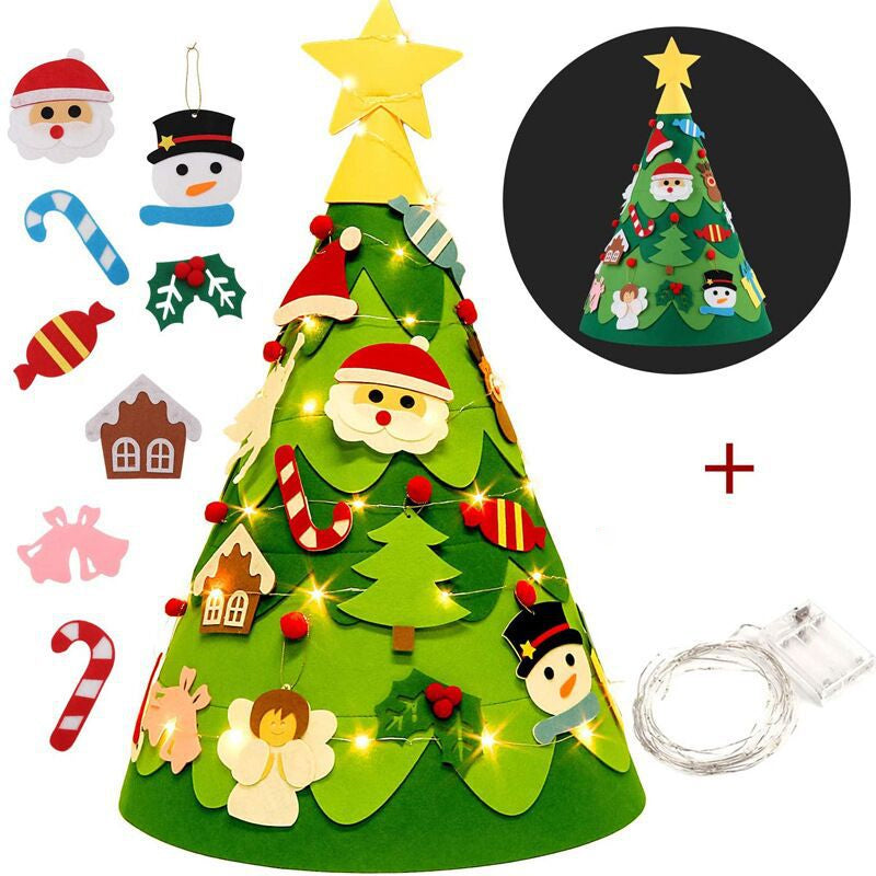 🔥Julrea – upp till 50 % rabatt🎅DIY filt 3D julgran för småbarn