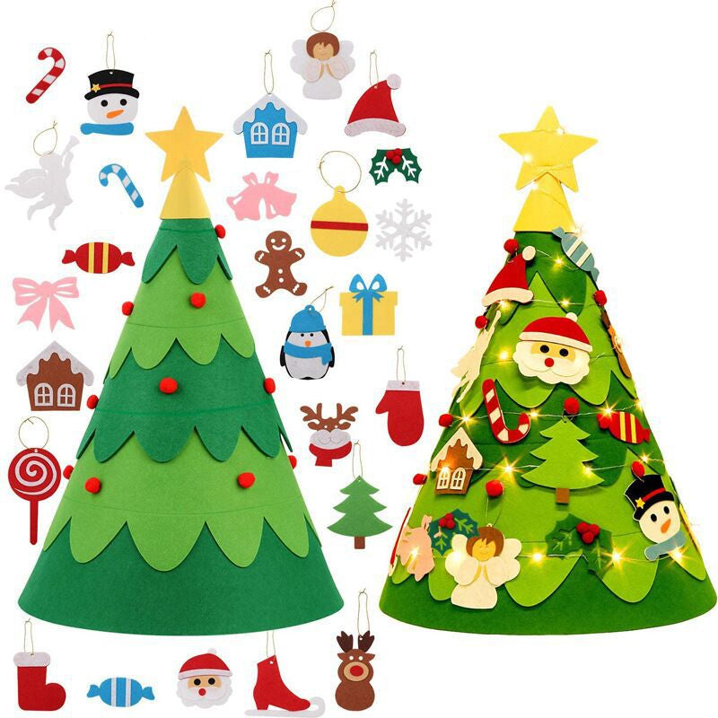 🔥Julrea – upp till 50 % rabatt🎅DIY filt 3D julgran för småbarn