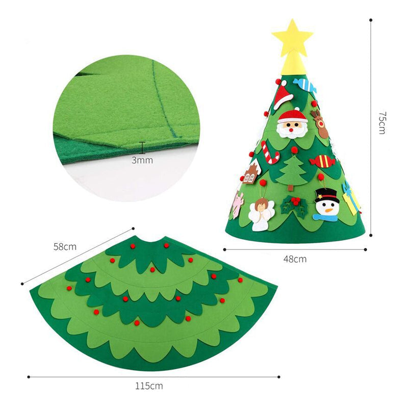 🔥Julrea – upp till 50 % rabatt🎅DIY filt 3D julgran för småbarn